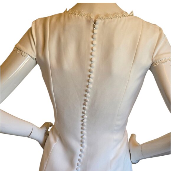 JS COLLECTION Royalty Inspired Cowlneck Wedding Gown sz 8 - Picture 10 of 14